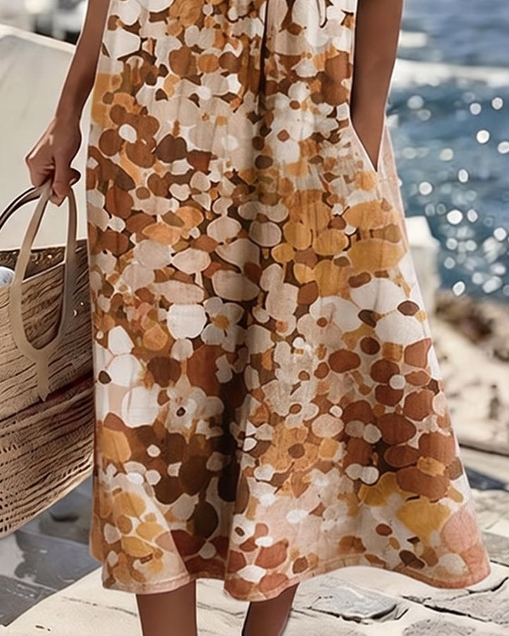 Adria - Robe midi trapèze au toucher doux
