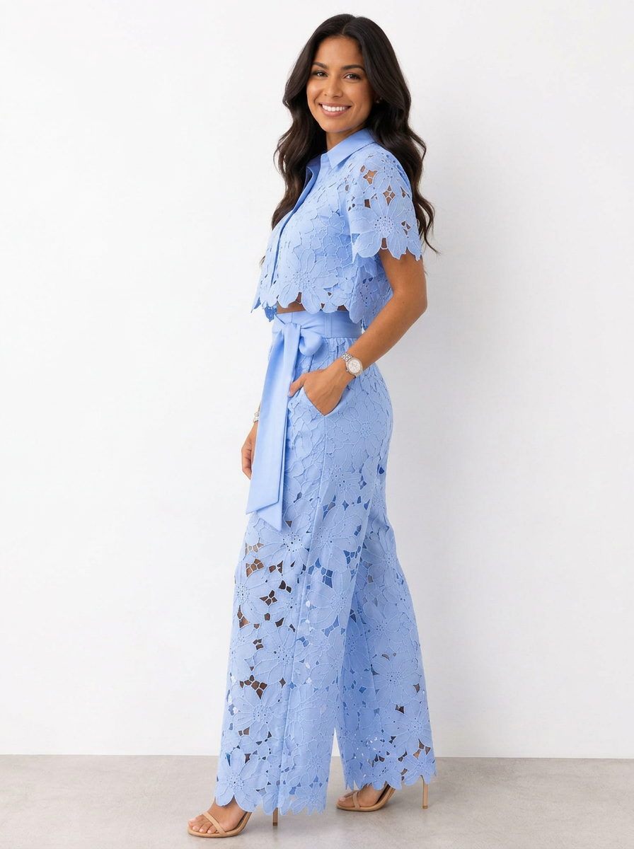 Avalina - Ensemble blouse et pantalon au toucher doux