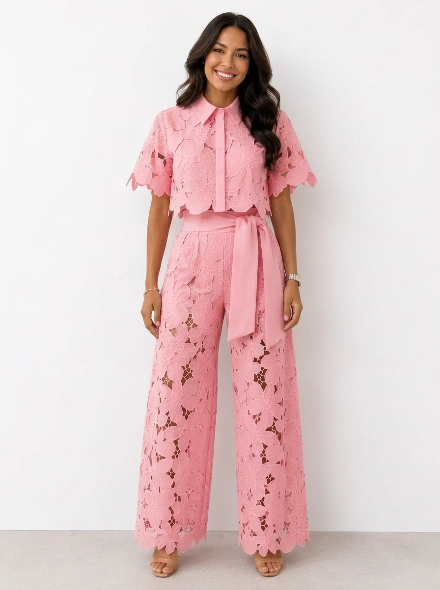 Avalina - Ensemble blouse et pantalon au toucher doux