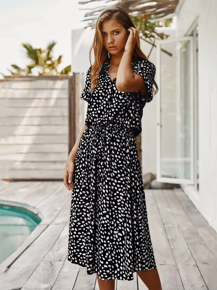 Linnet - Robe midi imprimée ceinturée
