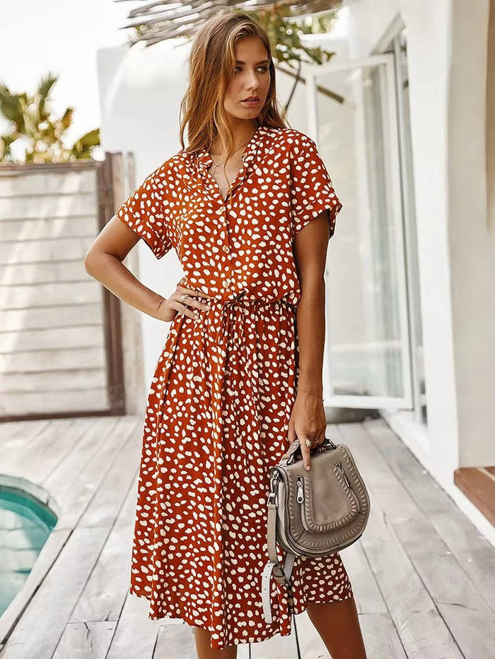 Linnet - Robe midi imprimée ceinturée