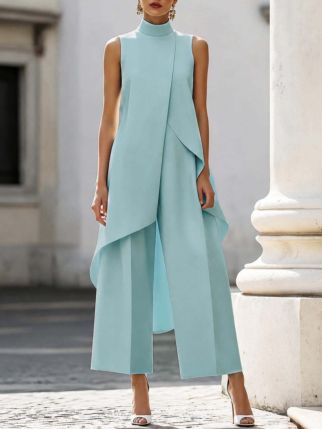 Carina - Ensemble pantalon large structuré