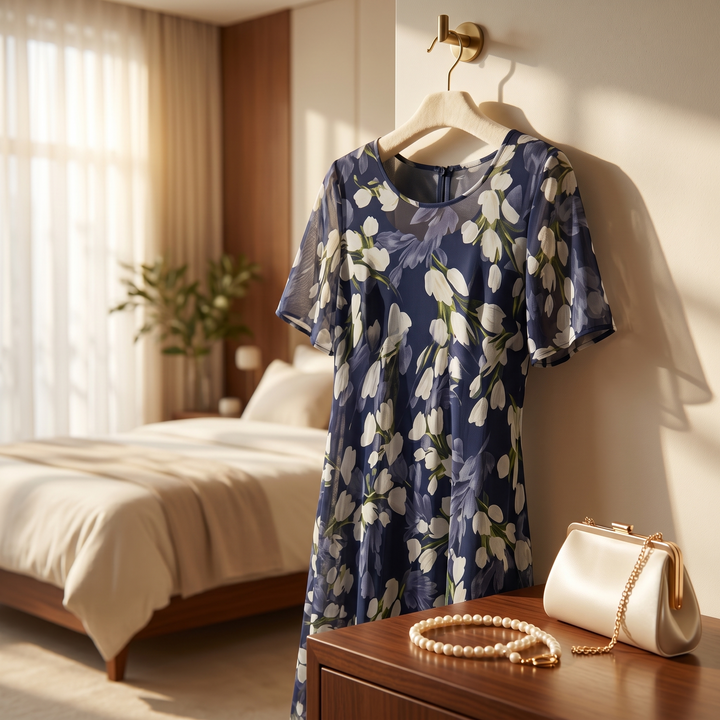 Genevora - Robe midi fleurie et aérienne