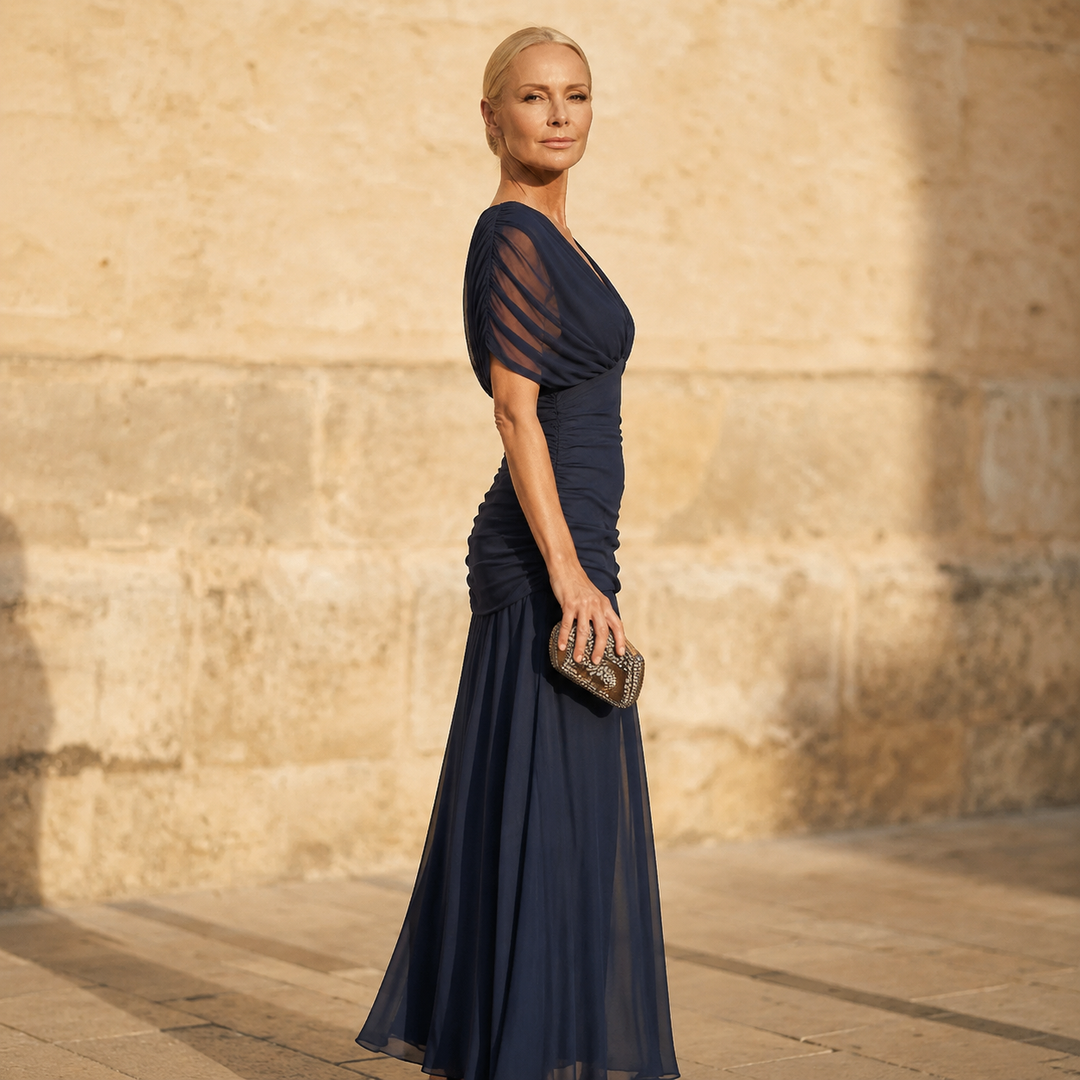 Lileas - Robe de soirée plissée au toucher doux