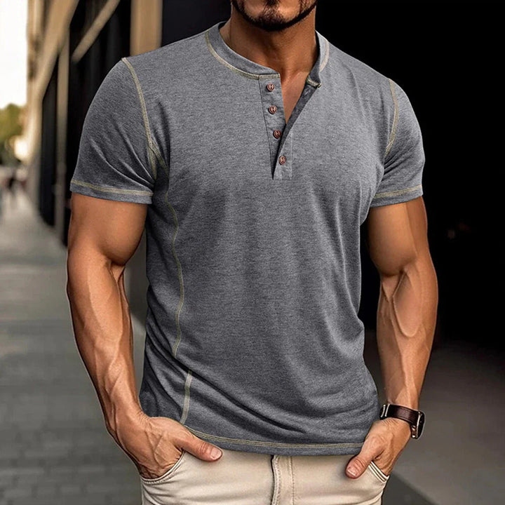 Bardwell - T-shirt Henley au toucher doux
