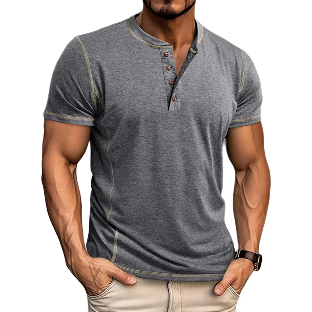Bardwell - T-shirt Henley au toucher doux
