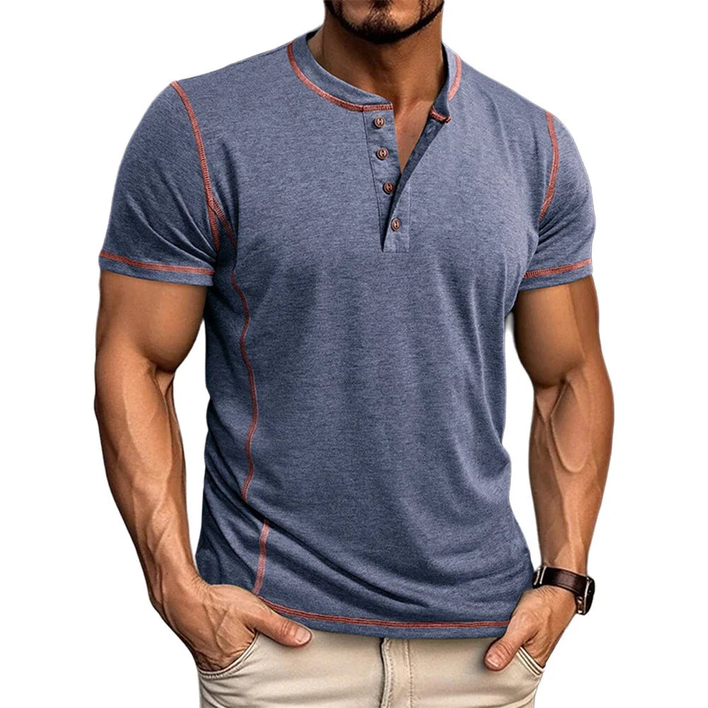 Bardwell - T-shirt Henley au toucher doux