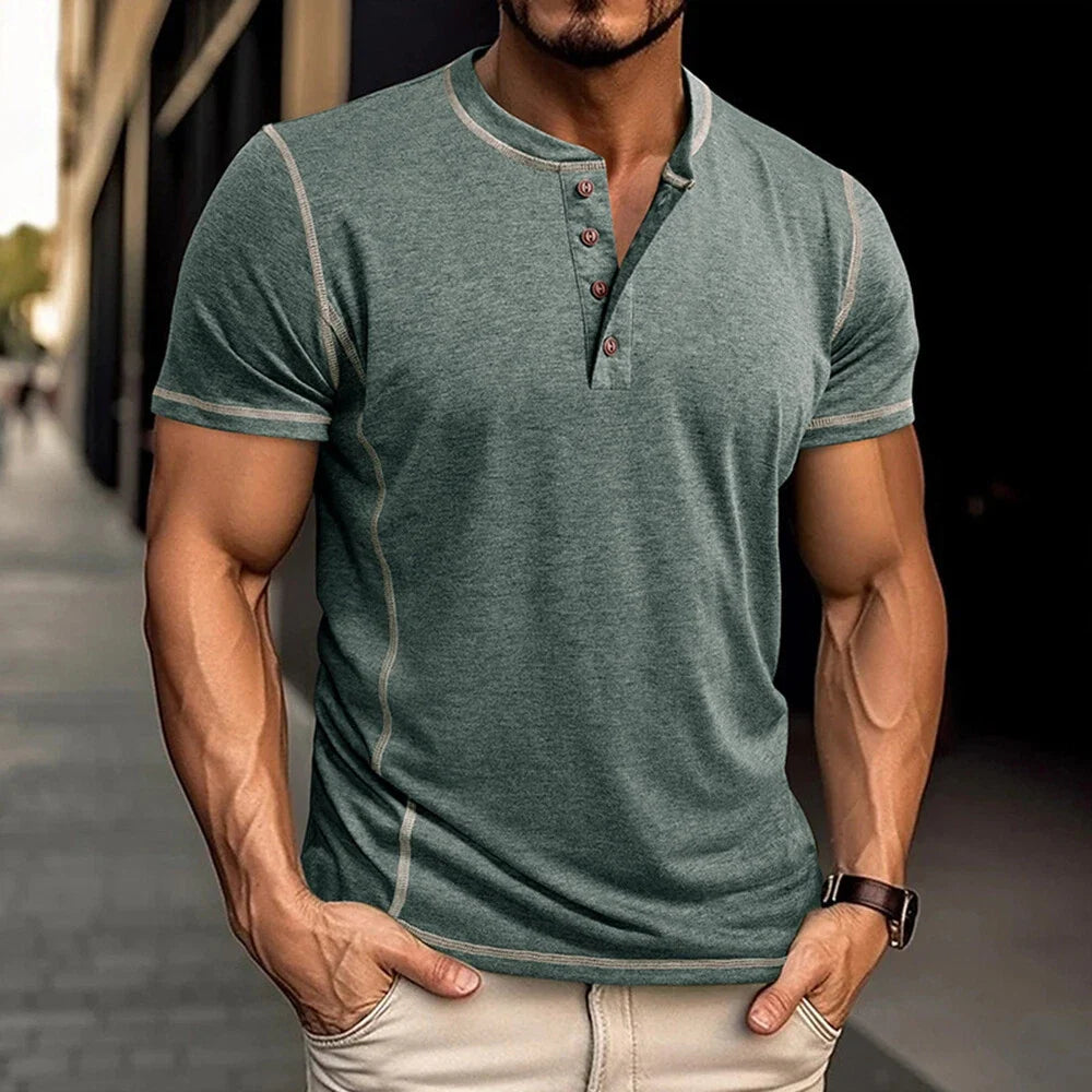 Bardwell - T-shirt Henley au toucher doux