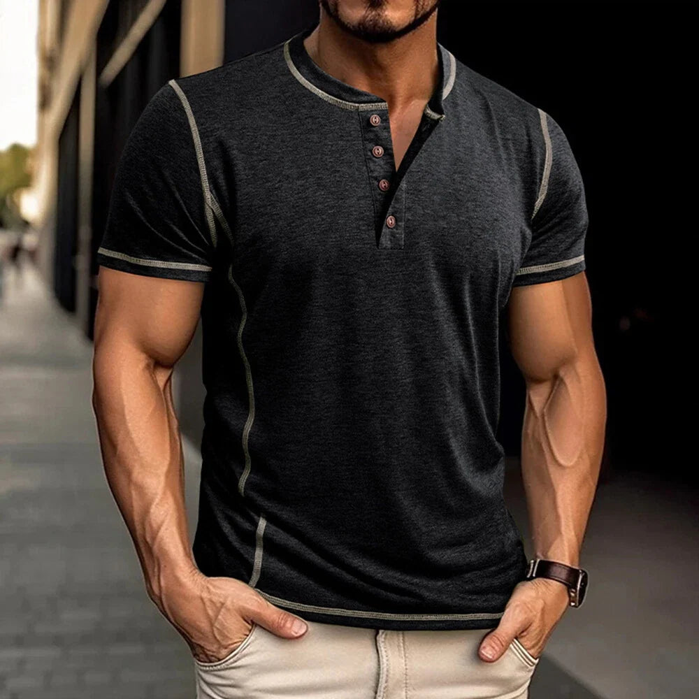 Bardwell - T-shirt Henley au toucher doux
