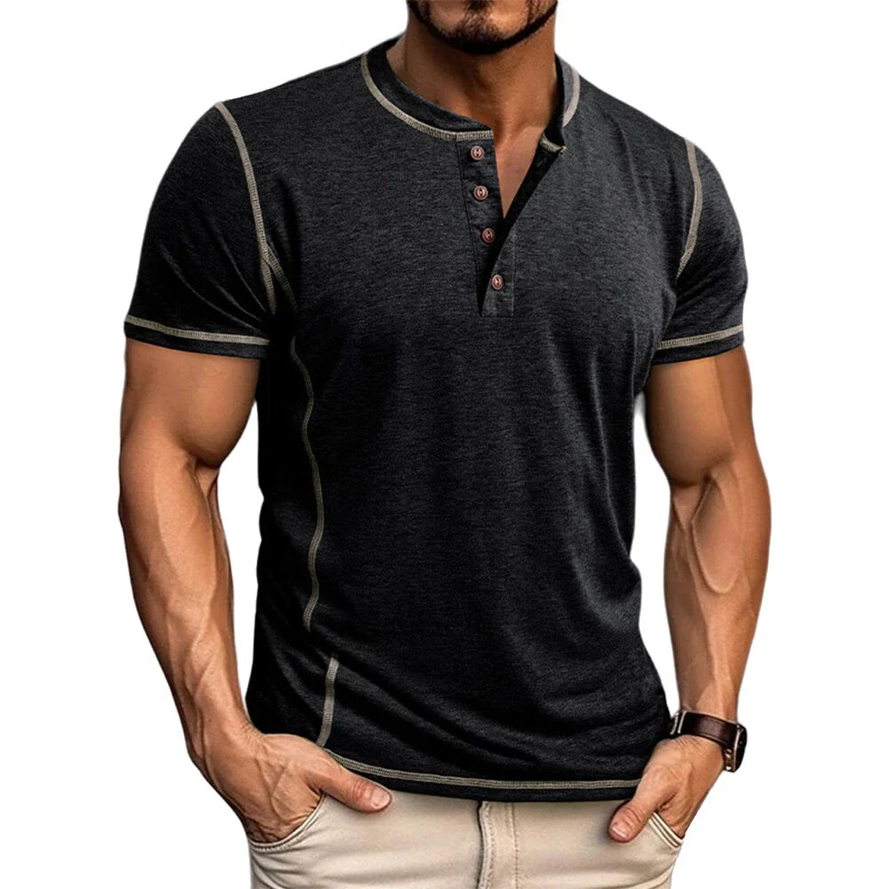 Bardwell - T-shirt Henley au toucher doux