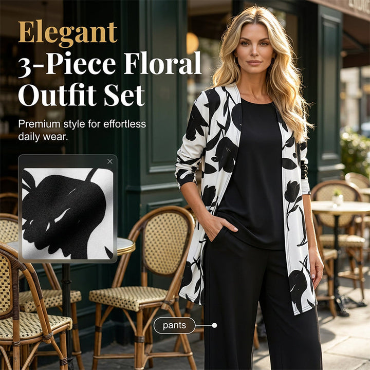 Ursula - Ensemble 3 pièces à imprimé fleuri, toucher doux