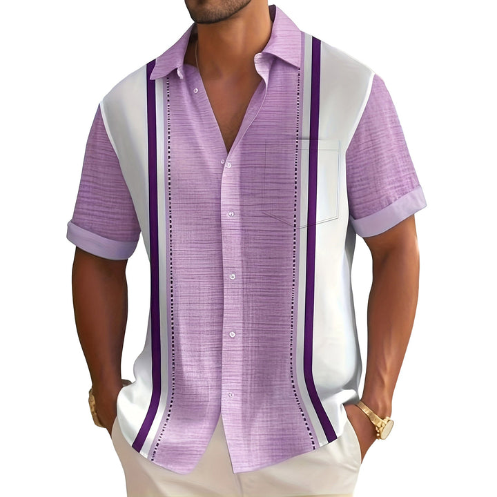 Chetford - Chemise à col cubain texturée