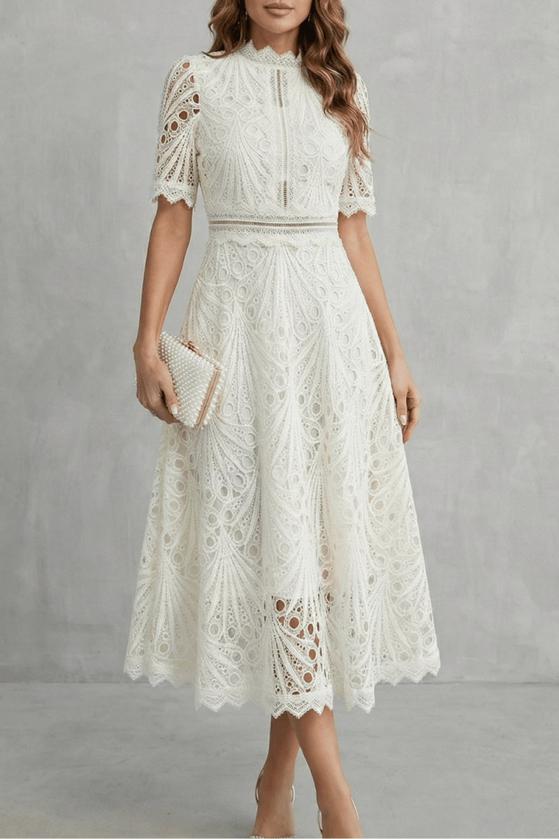 Amaline - Robe midi trapèze délicate