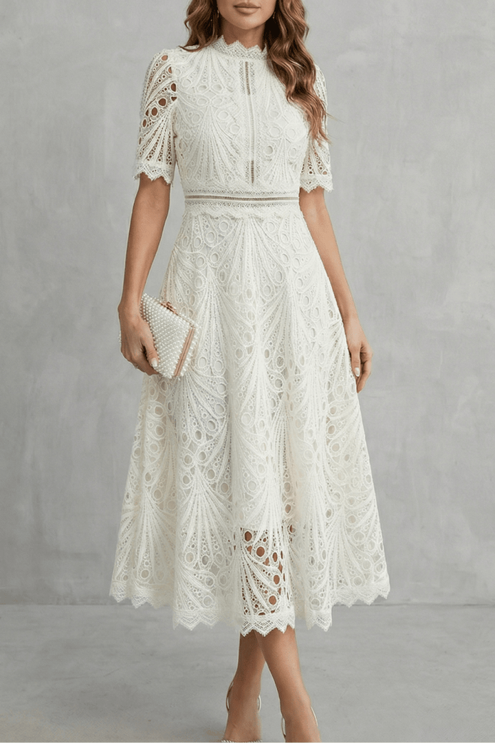 Amaline - Robe midi trapèze délicate